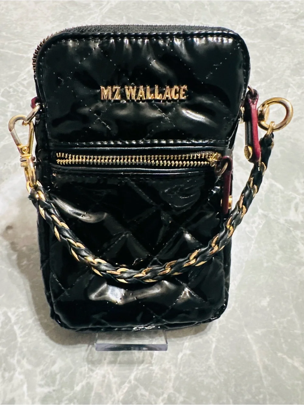 MZ Wallace Nylon Top Handle Black Bag Clean Interior Card Slots - Picture 2 of 6